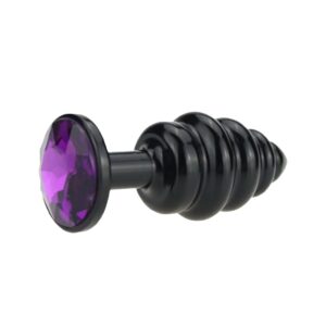 Plug Anal Metal Ondas em Espiral tamanho P (RY025D) roxo