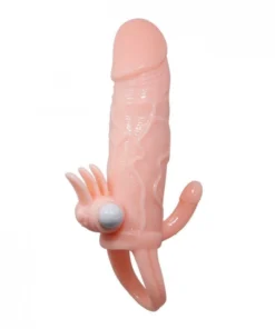 CAPA PENIANA EXTENSORA DUPLA 4CM ANEL PARA ESCROTO (CA040) (cp14) bege