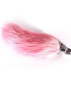 Plug Anal com Rabo rosa com led (MPJ079B) tamanho P