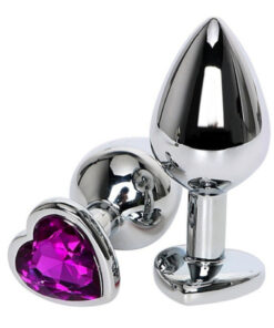 PLUG ANAL COM JOIA de coração tamanho – p (5848) roxo