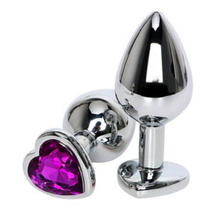 PLUG ANAL COM JOIA de coração tamanho – p (5848) roxo