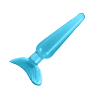Plug Anal Silicone Jelly Pontudo com Ventosa (LB6031) azul