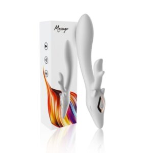 Dragon -Vibrador com estimulo no ponto G e clitóris- 09 intensidades (1159) branco