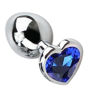 PLUG ANAL COM JOIA de coração tamanho – M (5849) azul escuro