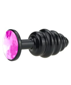 Plug Anal Metal Ondas em Espiral tamanho P (RY025D) rosa