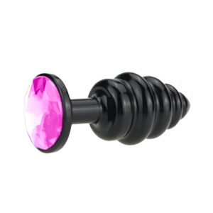 Plug Anal Metal Ondas em Espiral tamanho P (RY025D) rosa