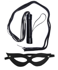 KIT TIAZINHA MÁSCARA E CHICOTE 80CM DOMINATRIX