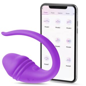 Vibrador de casal -por aplicativo de celular glande por aplicativo de celular- 09 intensidades (1186) roxo