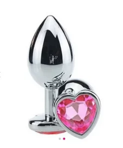 PLUG ANAL COM JOIA de coração tamanho – p (5848) rosa