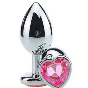 PLUG ANAL COM JOIA de coração tamanho – p (5848) rosa