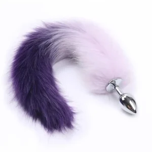PLUG DE METAL COM RABO branco com rosa (RY001MPJ032) tamanho P