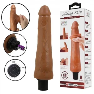 Alfredo - PRÓTESE REALÍSTICA COM VIBRO DUPLA CAMADA 25X4CM (9000) marrom
