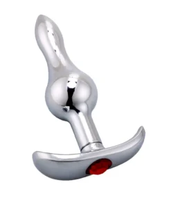 Plug Anal de Metal Ondulação com Alça (RY131A) vermelho