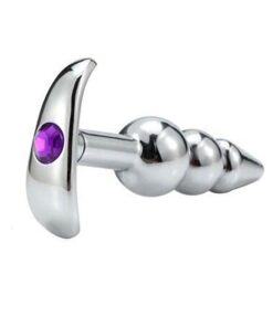 Plug Anal de Metal Espiral com Alça (RY131B) roxo