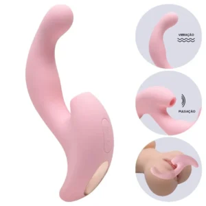 Vibrador Clitóriano Com Penetrador Ponto G 10 e pulsação no clitóris (ESO28) (V1)
